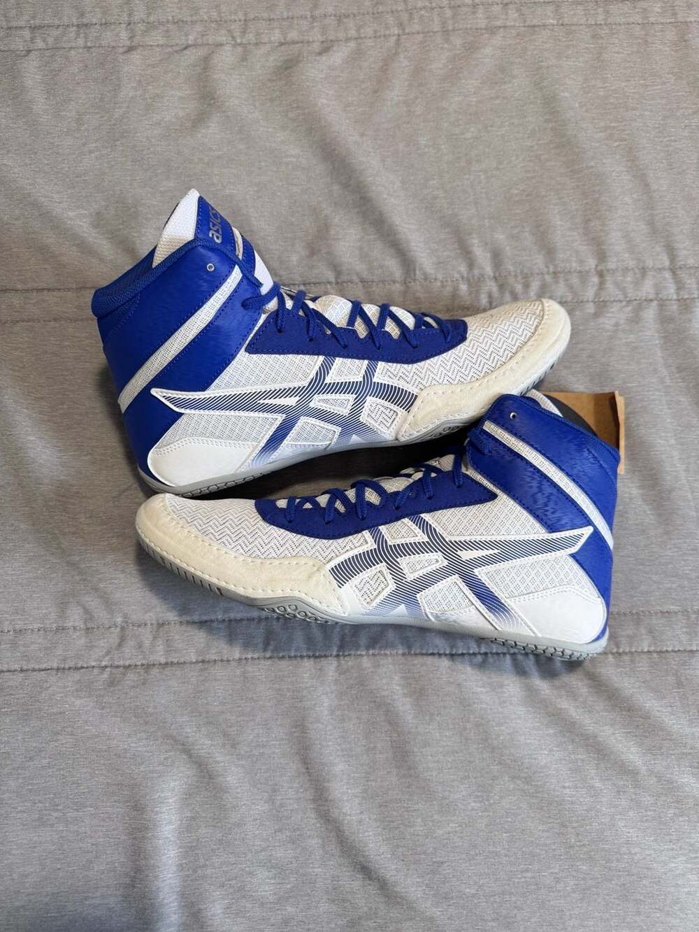 Asics Matcontrol 3 Men's 11.5 Wrestling Shoes White Blue 1081A053-103